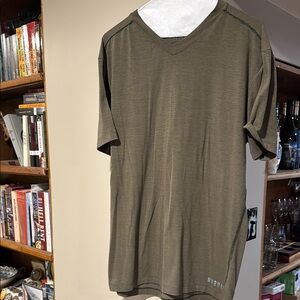 Nobull Men's Olive Green V-Neck Gym Shirt